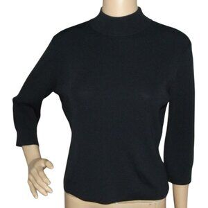 MTWT 9-5 Sweater Womens Size Small Black ribbed knit vintage mock neck